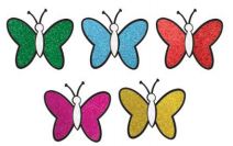 Aplique Borboleta Glitter Em EVA 05 unidades
