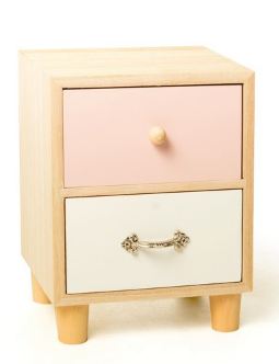 Mini Armrio De Madeira 14x11,5x18,5 Branco e Rosa Unidade