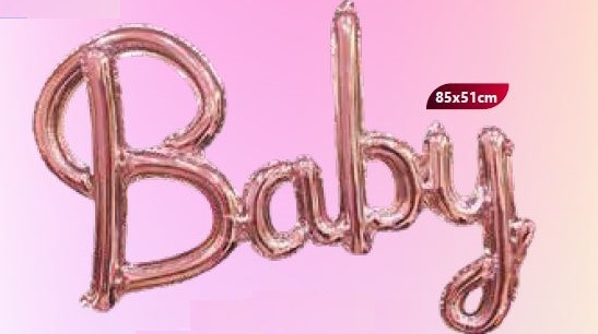 Balo Metalizado 85 cm Baby Rose Gold Unidade