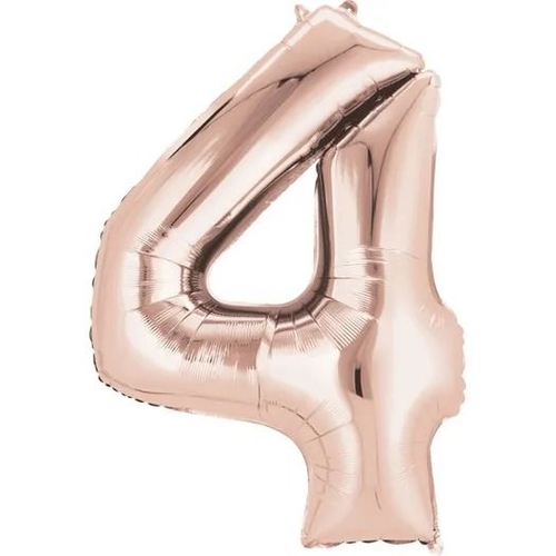Balo Metalizado Nmero 4 Rose Gold 1 metro Unidade