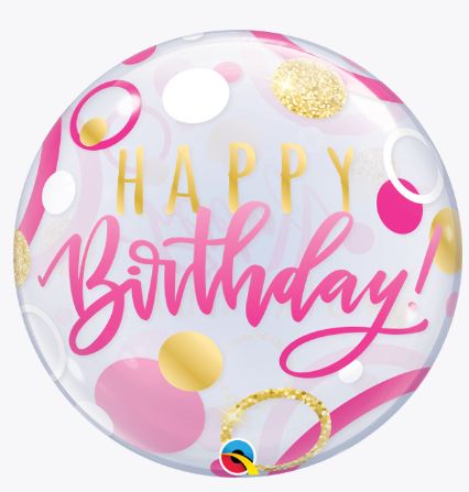 Balo Pioneer Happy Birthday Rosa Ouro Unidade