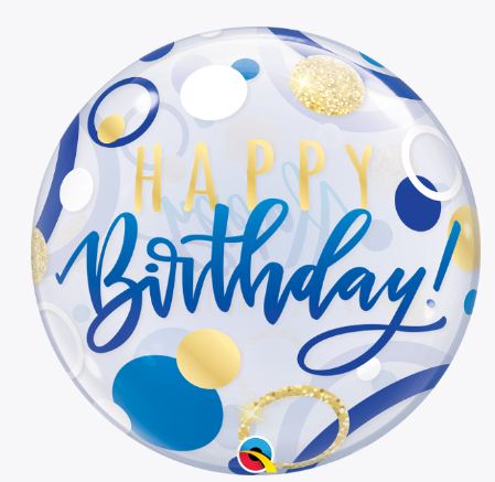 Balo Pioneer Happy Birthday Azul Ouro Unidade