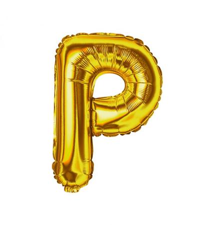 Balo Letra P 16 Polegadas Metalizado Dourado Unidade