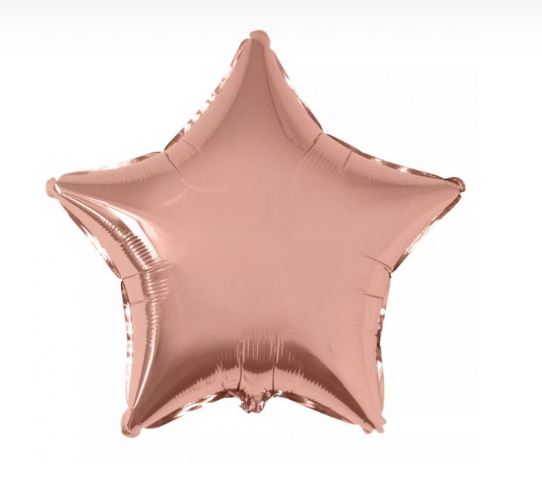 Balo Metalizado 10cm Estrela Rose Unidade