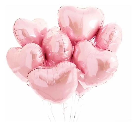 Balo 18 Polegadas Corao Rosa Pastel Unidade