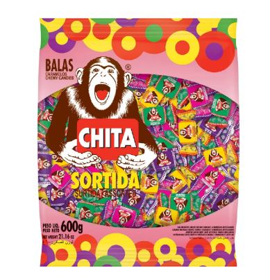 Bala Mastigvel Chita Sortida 500g Unidade