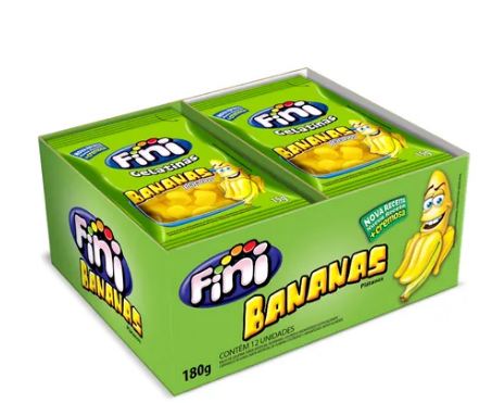 Bala Gelatina Fini 12x15g Bananas