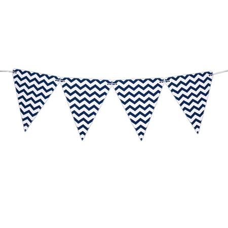 Cortina Varal Chevron Azul Escuro