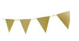 Bandeirola Papel Com Glitter Dourado