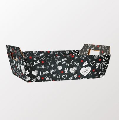 Cesta Carto Bandeja Love Lousa 26x18x8,5 cm Preto Unidade