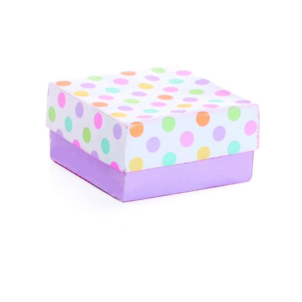 Caixa Quadrada Colors Bombons/Brigadeiros 6,5x6,5x3,5cm 12 Unidades