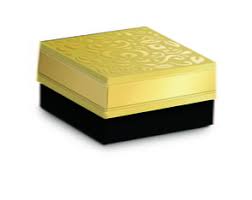 Caixa Quadrada Preto Ouro Bombons/Brigadeiros 6,5x6,5x3,5cm 12 Unidades