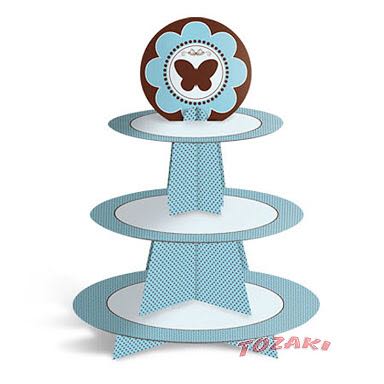 Suporte Para Doces Jardim das Borboletas 35cm 3 andares