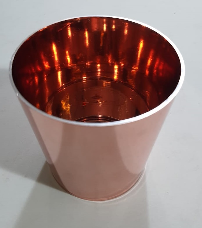 Cachepot Acrlico Cone 10,5x10,5 Metalizado Rose Unidade