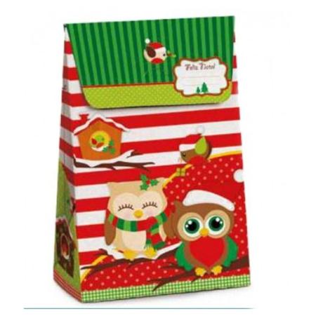 Caixa Trapzio 29x20x9,5 250g Natal Coruja Unidade