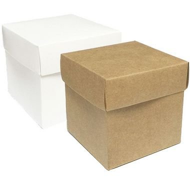 Caixa Cubo 13 cm Kraft 10 Unidades