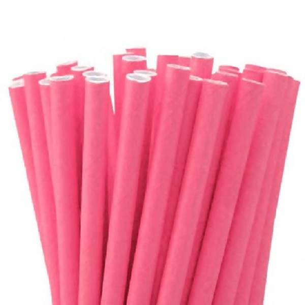 Canudo De Papel Rosa Pink 20 Unidades