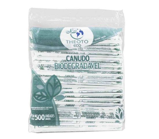 Canudo Biodegradvel 500 Unidades