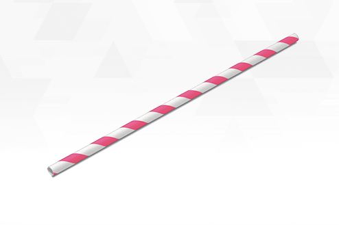 Canudo Papel Listrado Pink 20 Unidades