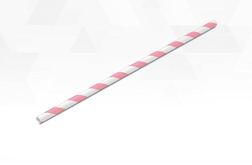 Canudo Papel Listrado Rosa Beb 20 Unidades