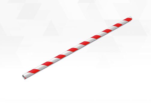 Canudo Papel Listrado Vermelho 20 Unidades