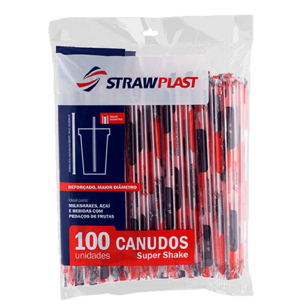 Canudo Plstico Sachet Vermelho 100 Unidades