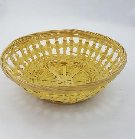 Cesta Palha Round Amarela Unidade