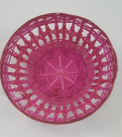 Cesta Palha Round Rosa Unidade