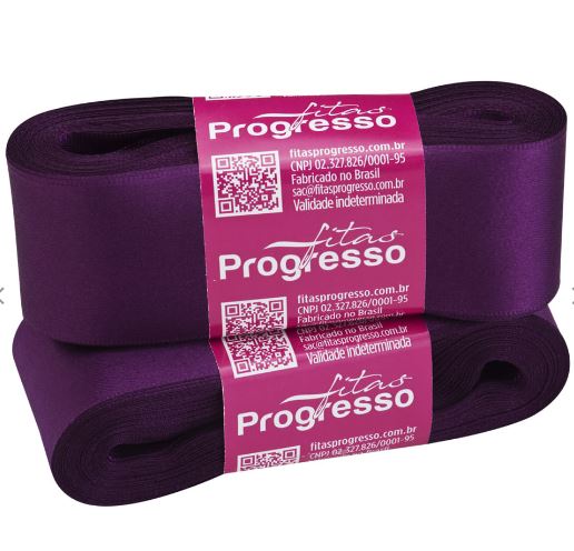 Fita Progresso Cetim 10m 38mm Cor 675 Violeta Unidade