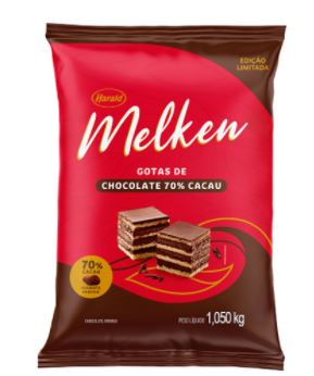 Chocolate Amargo 1,01kg Gotas Melken Harald Unidade