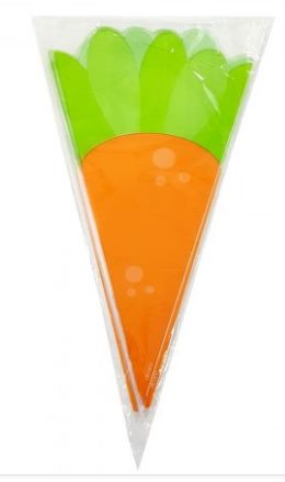 Saquinho Cenoura Cone Poli 30 x 15 cm 50 Unidades