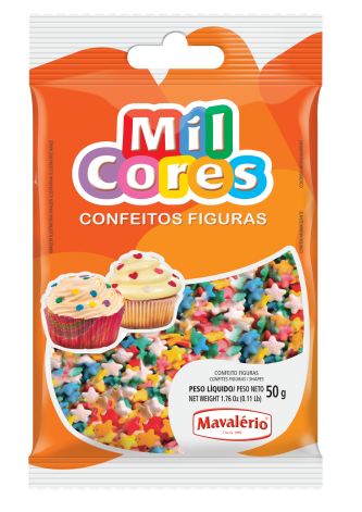 Confeito Figuras 50g Estrelinha Unidade