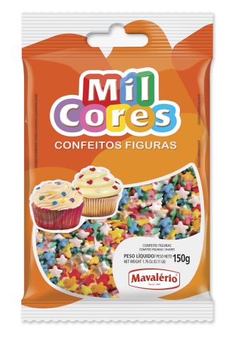 Confeito Figuras 150g Mini Confete Estrelinhas