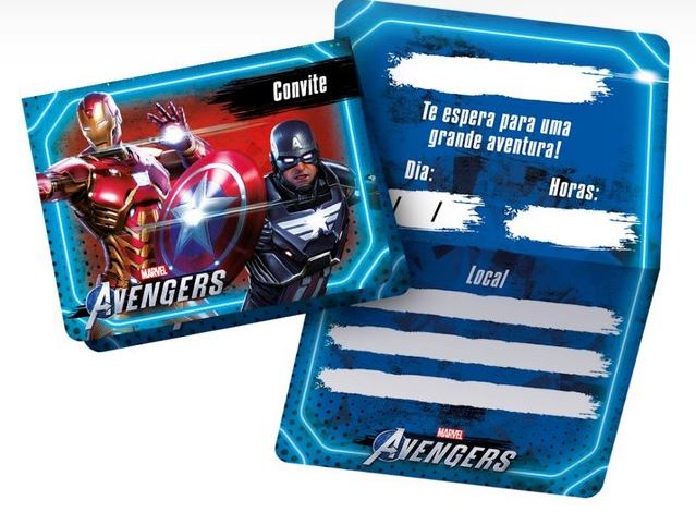 Convite Avengers Game Verse 1 (12 Unidades)