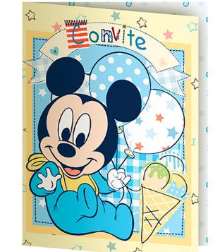 Convite Pequeno Baby Mickey E Amigos