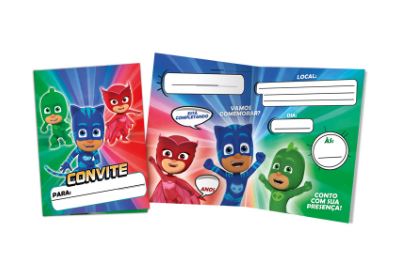 Convite Pj Mask 08 Unidades
