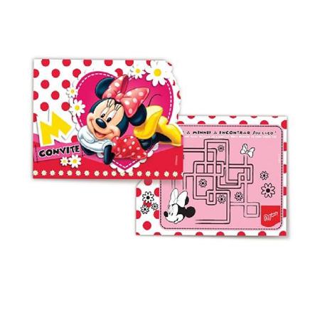 Convite Pequeno Minnie Vermelha 08 Unidades