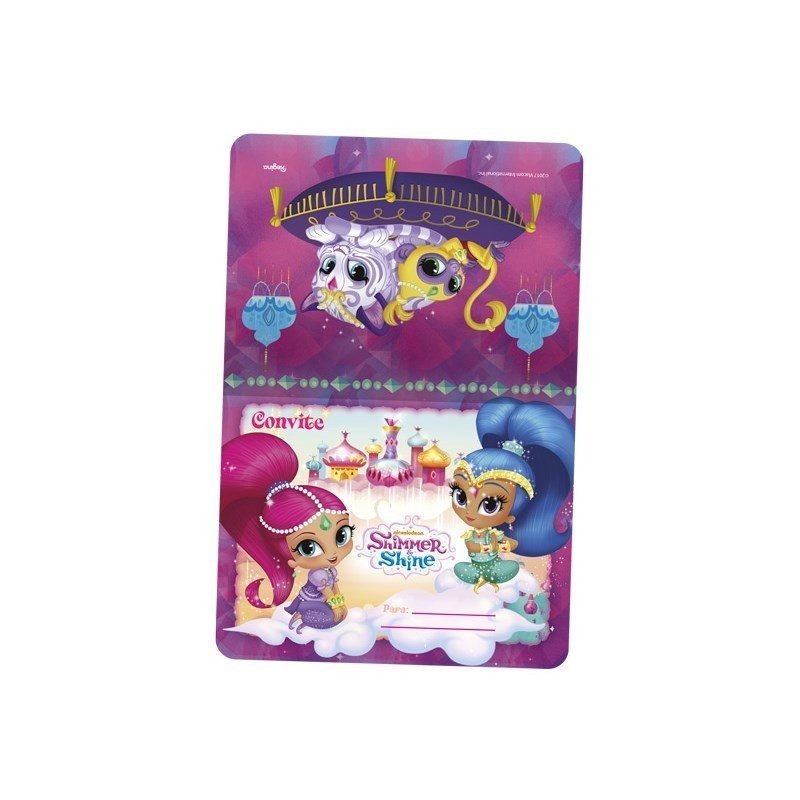 Convite Shimmer E Shine 08 Unidades