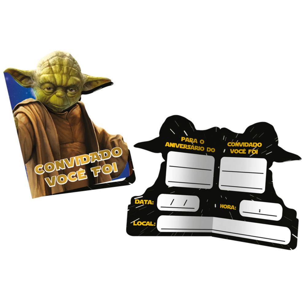 Convite Peq Star Wars Clssico 08 Unidades