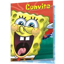 Convite Bob Esponja 08 Unidades