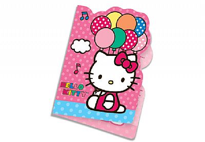 Convite Pequeno Hello Kitty 08 Unidades