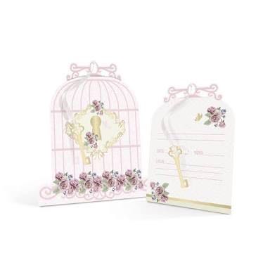 Convite Jardim Secreto 14,5x16,9cm 08 unidades