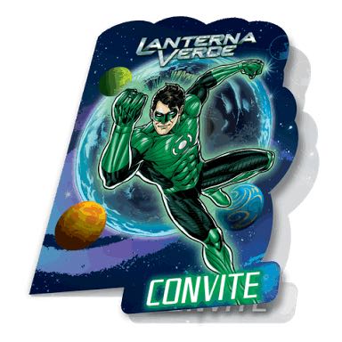 Convite Lanterna Verde 08 Unidades