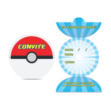 Convite Pokemon 08 Unidades