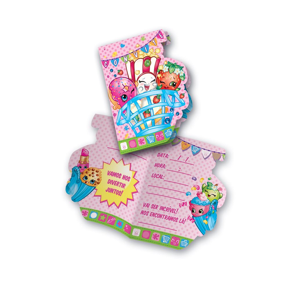 Convite Shopkins 08 Unidades