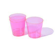 Mini Copo 025 ml Acrlico Rosa 10 Unidades