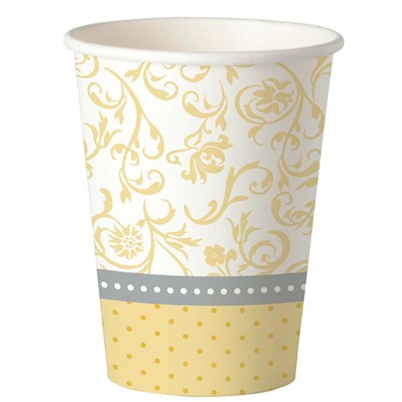 Copo Papel 200ml Arabesco Gold Silver 08 Unidades