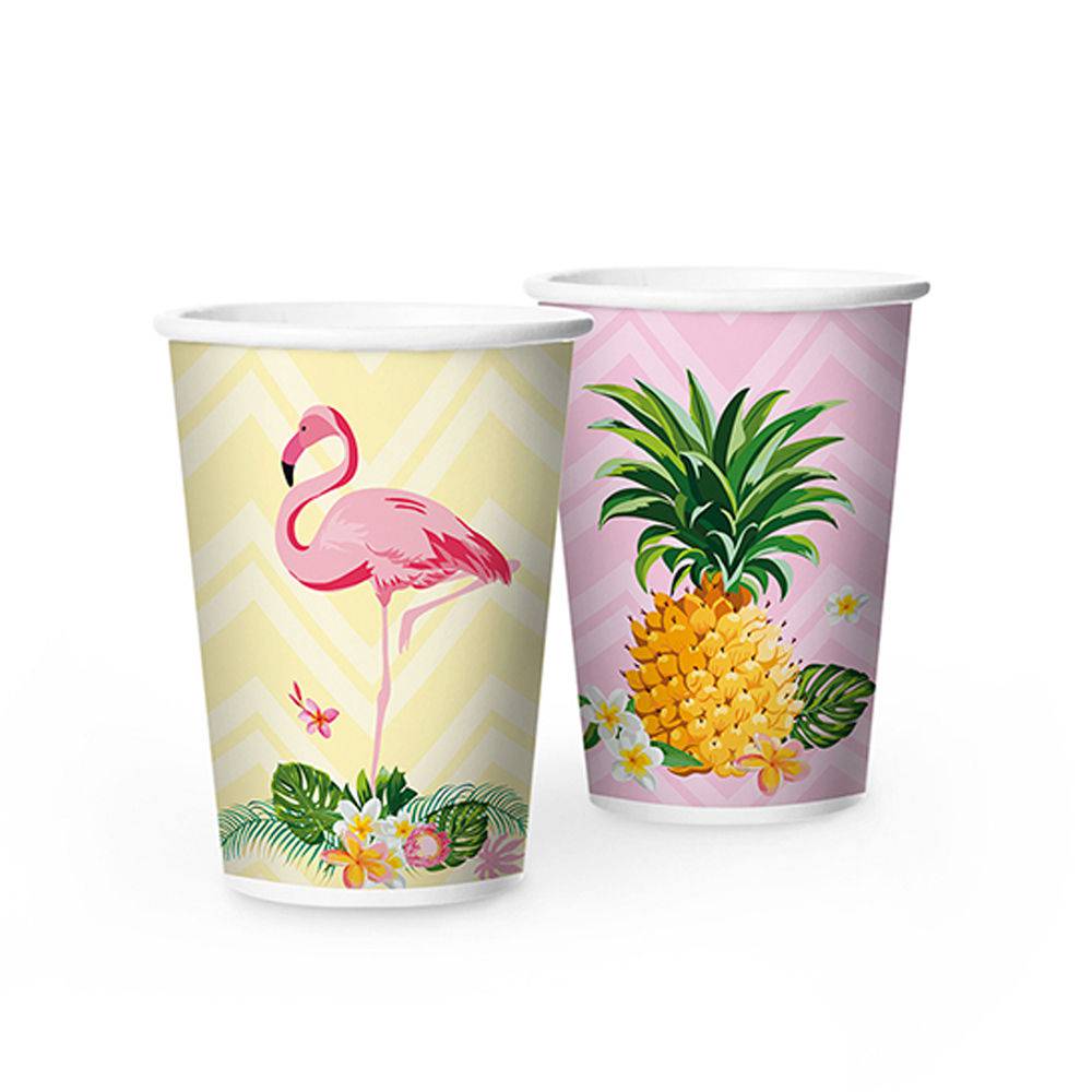 Copo Papel Flamingo 08 unidades