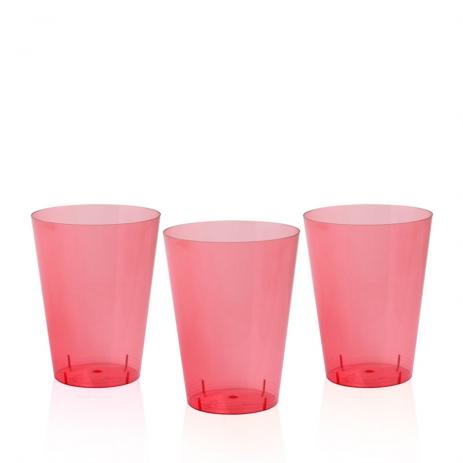 Copo 200 ml Acrlico Vermelho 10 Unidades