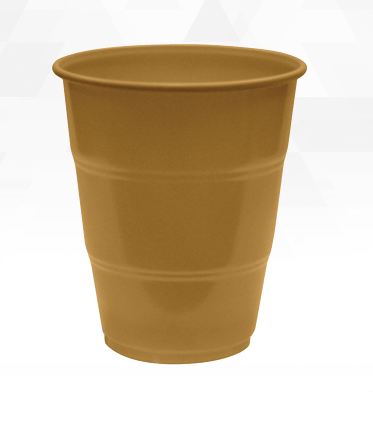 Copo Happy Line 210 ml Plstico Dourado 10 Unidades